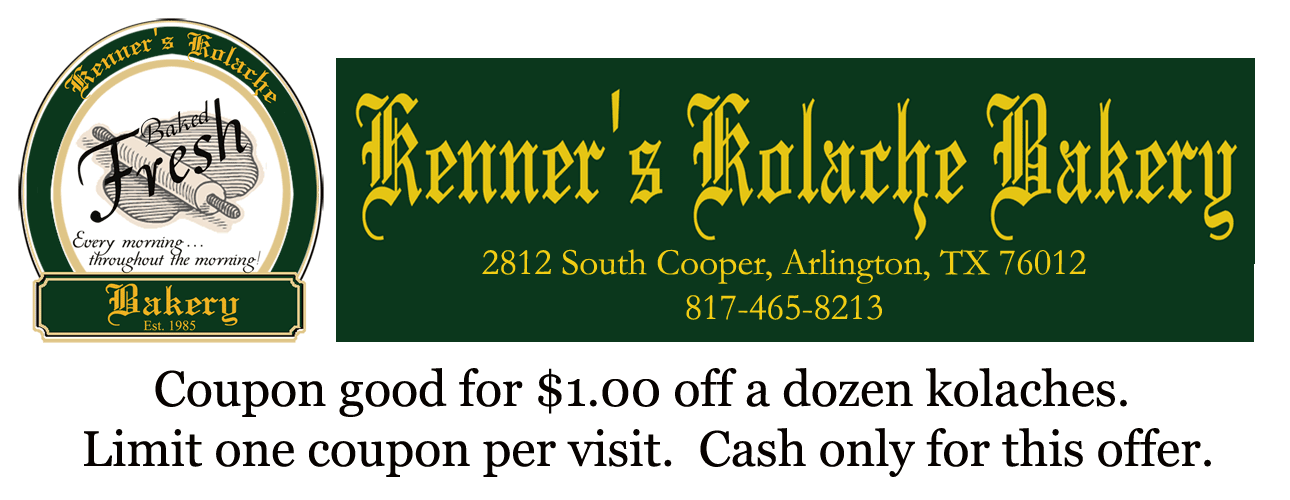 Coupon for Kenner's Kolache Bakery